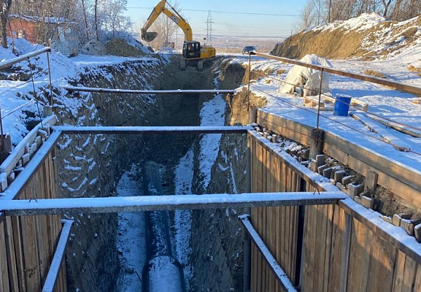 Выполнен самый сложный этап строительства магистрального водопровода в Ленинском районе